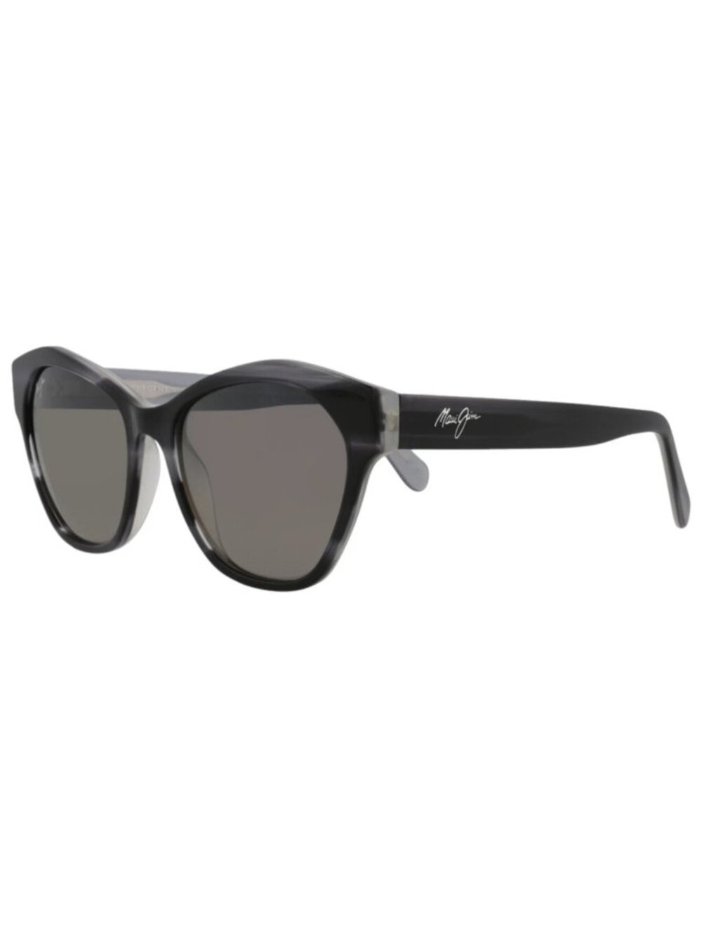 New Maui Jim Women's Sunglasses Cat Eye Acetate Frame Black Black Grey